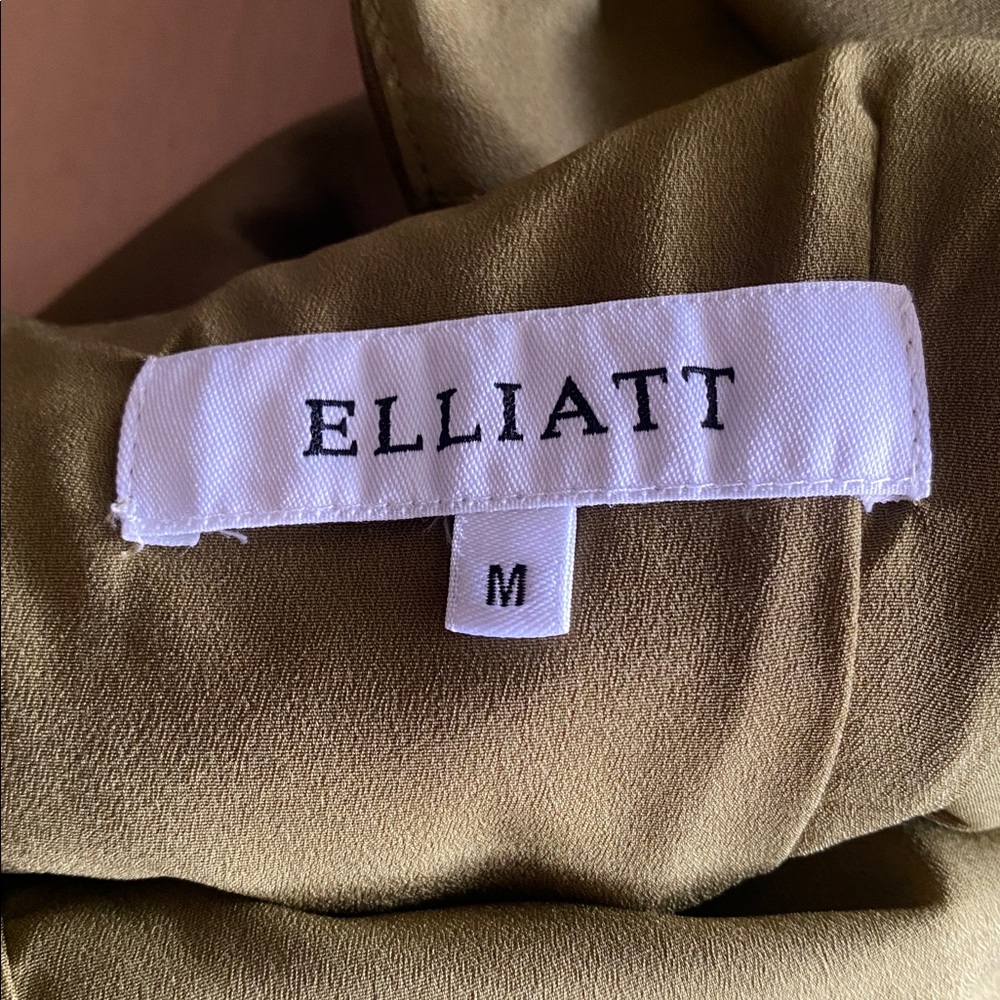 Elliatt Camo Dress Size M Khaki Green Asymmetrical Party Event Cocktail Chic - Picture 9 of 12